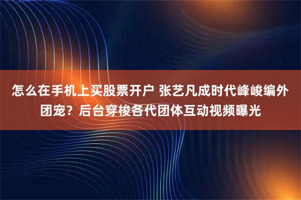 怎么在手机上买股票开户 张艺凡成时代峰峻编外团宠？后台穿梭各代团体互动视频曝光