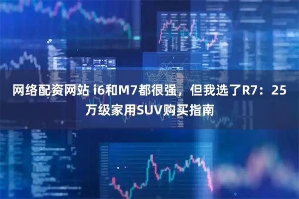 网络配资网站 i6和M7都很强，但我选了R7：25万级家用SUV购买指南